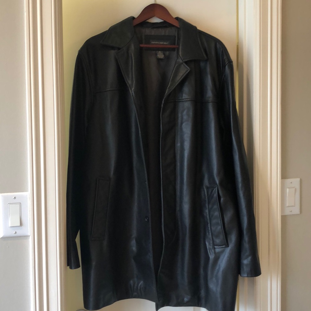 Banana Republic XL four button leather coat